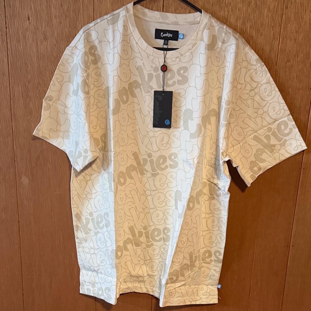 Cookies GulfStream Cotton  Tonal allover print  Men's Cream Graphic Tee